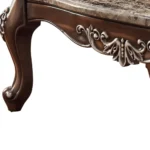 Goldoma 57 inch faux marble coffee table with oak base in living room