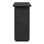 Goldoma Modern Solid Wood Console Table with U-Base and curved corners in entryway