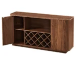 Goldoma Modern Wavy Curve Sideboard with wine rack and adjustable shelves in a dining room