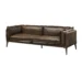 Goldoma 71-Inch Top Grain Leather Loveseat – Chocolate & Silver
