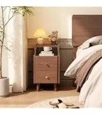 US Stock Modern Luxury Small Solid Walnut Side Table with 2 Drawers Narrow Design for Bedroom Home Furniture CTG040 - Image 14