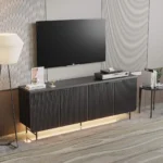 Goldoma modern wood sideboard cabinet with multilayer storage and Nordic design in a living room