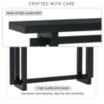 Goldoma modern entryway console table with storage in pine veneer, featuring triple rectangular top and lower shelf