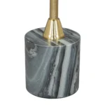 Goldoma 22" Round Pedestal End Table - Gold, Gray and White Marble with Iron Base – top view