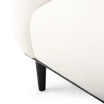 Goldoma 50-inch bouclé loveseat sofa in white upholstery with black wood legs, perfect for small living rooms