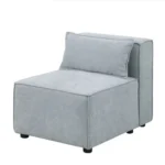 Goldoma grayish blue modular sectional sofa 3-seater L-shaped chenille fabric