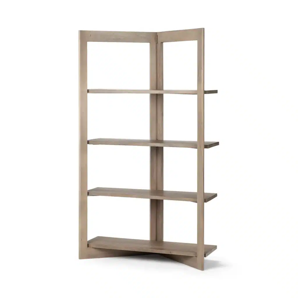 Goldoma 72-Inch Solid Wood and Wood Four-Tier Bookcase - Industrial Design for Home Office