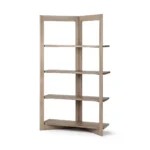 Goldoma 72-inch solid wood bookcase with four shelves in industrial design, warm brown finish for home office