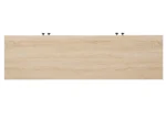 Goldoma mid-century TV stand for 60-64 inch TVs with natural wood finish, tapered legs, and adjustable storage shelves