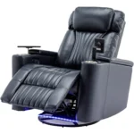 Goldoma 270° Power Swivel Recliner with Hidden Arm Storage and LED Light Strip – base detail