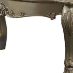 Goldoma 54 inch farmhouse gold and bone wood coffee table with rectangular shape and elegant gold top in a living room