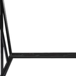 Goldoma 42-inch black glass console table with shelves in a modern entryway setting