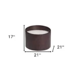 Solid wood end table in dark brown farmhouse style with metal accents