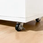 White solid wood 5-drawer dresser with adjustable height and wheels from Goldoma