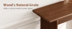 Goldoma solid wood walnut console table – slim mid-century entryway table with rubberwood in a modern living room setting.