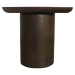 24" HMS Dark Brown Distressed Solid Wood Square Pedestal Console Table End Table - Image 3