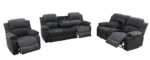 Goldoma beige corduroy 3-piece recliner sofa set in modern living room