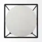 Goldoma 22" Black Marble Round End Table – styled in a modern Living Room Tables setting