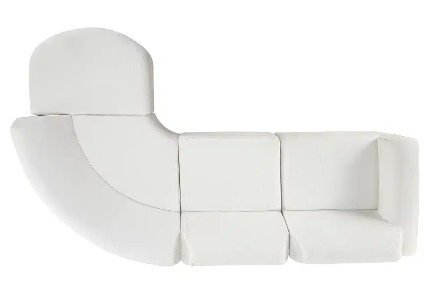 Goldoma Modern Curved L-Shape 3-Seater Sectional Sofa with Ottoman