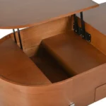 Goldoma lift top coffee table with 360-degree marble-patterned rotating tray and hidden storage