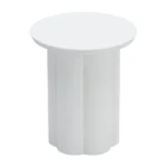 Goldoma white aluminum pedestal end table 19 inch round table for living room side table