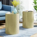 Goldoma hammered gold side table set of 2 – modern accent tables with sturdy iron frame