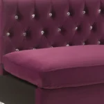 Goldoma 69-inch burgundy boucle velvet modular sofa with silver legs - modular velvet sofa in living room