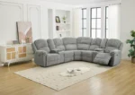 Goldoma Corduroy L-Shape Modular Sofa with Wireless Charger - modern sectional sofa in living room