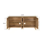 Goldoma carved flower storage cabinet with adjustable shelves for living room