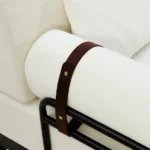 Goldoma modern loveseat with USB ports, corduroy chenille cover and wood legs