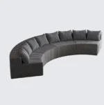Corduroy Curved Sectional Sofa Set 8 Pillows Convertible Sofa Bed Modular Oval Design for Hotel Bedroom & Living Room - Image 2