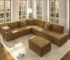 Goldoma 110.2" L-Shaped Sectional Sofa with Removable Ottoman, USB Charging & Cup Holders - Plush Corduroy Sleeper
