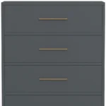 Goldoma 33-Inch 5-Drawer Dresser Gray Solid Wood for Bedroom – top view