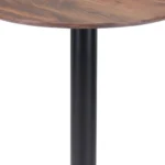 Goldoma 24 inch round end table with white veneer top and black pedestal base in a living room setting