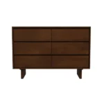 Goldoma Dubrovnik solid wood dresser with 6 drawers in natural wood finish modern style