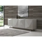 HMS 94" X 18" X 29" Grey Glass Buffet Living Room Cabinets - Image 4