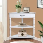 Goldoma wooden corner side table in Nordic style, perfect for entryway or living room