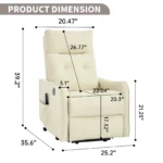 Goldoma beige power lift recliner with massage and heat for elderly