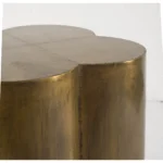 Goldoma 22 inch antique brass farmhouse end table with lower storage shelf in living room