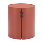 Goldoma brown aluminum round drum end table - compact modern side table for living room