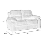 Goldoma Hugh dark gray chenille L-shape loveseat with tufted back in modern living room