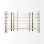 Goldoma Natural Iron and Solid Wood 6 Tier Bookcase in a living room