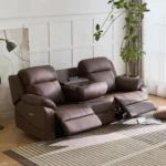 Free Shipping in Stock Modern Living Room Furniture Leather Electric 3 Seater Recliner Sofa Set - Image 2