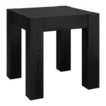 Black square end table with drawer by Goldoma, compact wood side table with storage