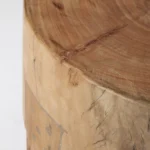 Reclaimed wood end table, 18 inch round distressed brown side table from Goldoma