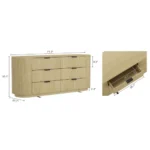 Goldoma solid wood vanity table with 6 drawers and curved design, a stylish makeup dressing table for bedroom