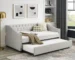 Goldoma Double Roller Tufted Upholstered Sleeper Sofa Bed - Beige