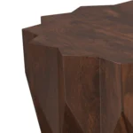 Goldoma solid mango wood coffee table in walnut finish on living room floor