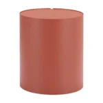 Goldoma brown aluminum round drum end table - compact modern side table for living room