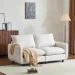 Goldoma modular L-shaped sectional sofa set with ottoman in fabric upholstery, foldable and eco-friendly design for living room